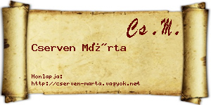 Cserven Márta névjegykártya
