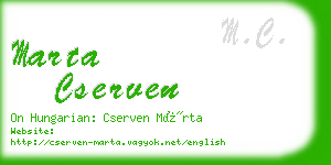 marta cserven business card